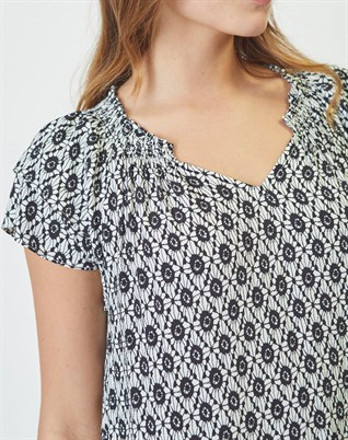 Sunrise CC Crop Sofia Kjole - Offwhite/Black